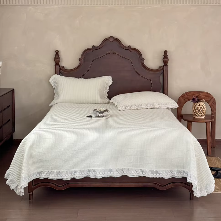 Nyomtatott paplan csipke szövettel